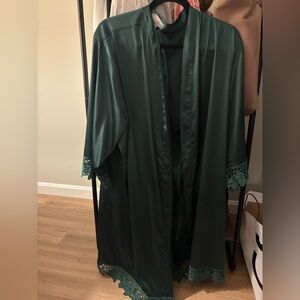 Kennedy Blue Plus Size Satin Robe